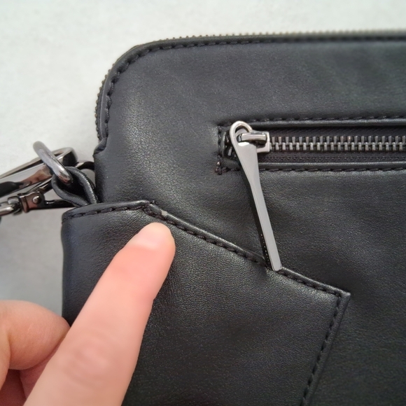 Matt & Nat/ WHILEM Black Vegan Leather Hobo Bag/ 2 Straps - Picture 15 of 16